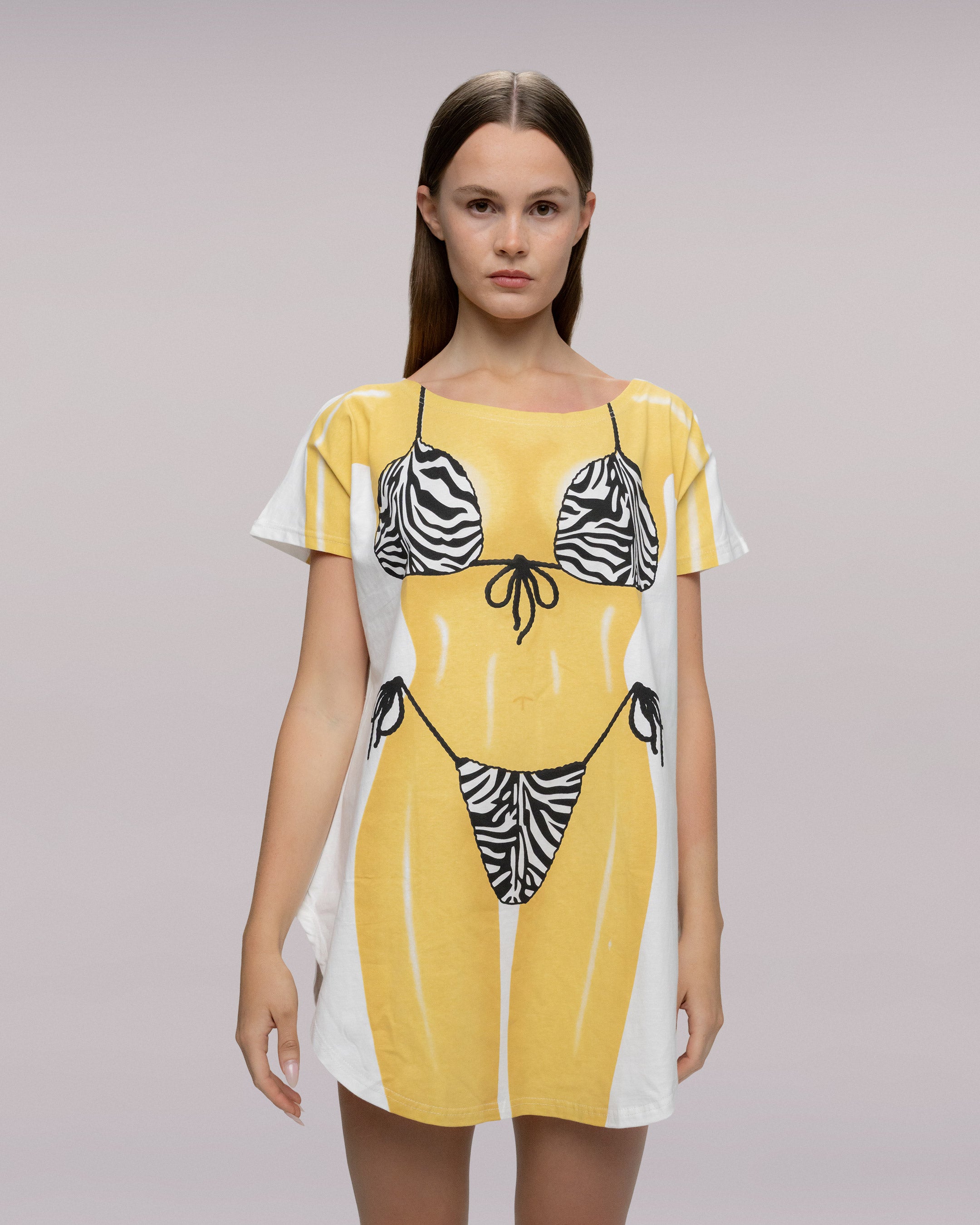 Bikini Print Dress — Zebra