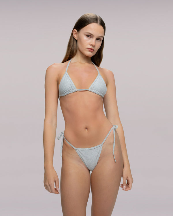Grey Marle triangle bikini top