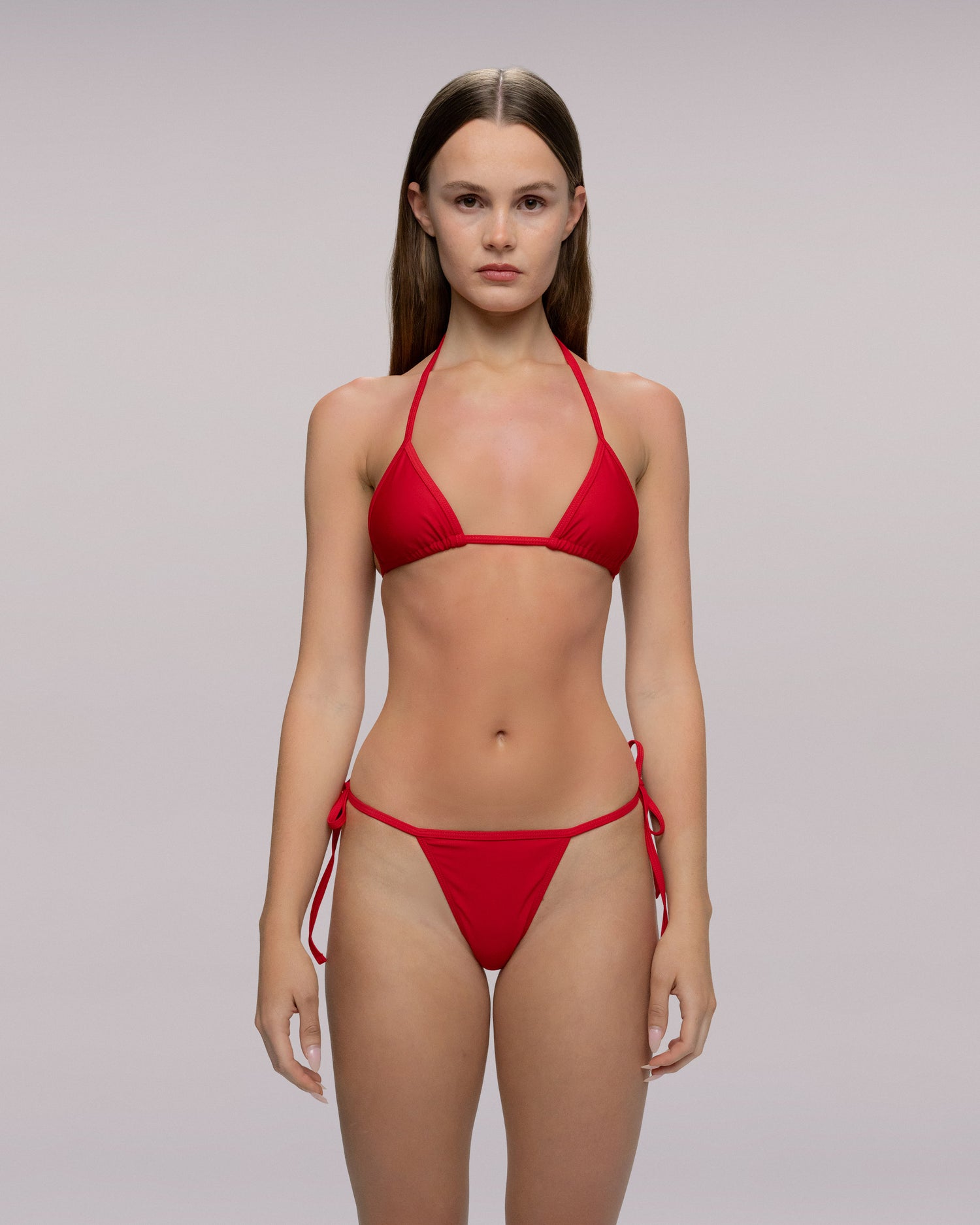 Sports Red triangle bikini top
