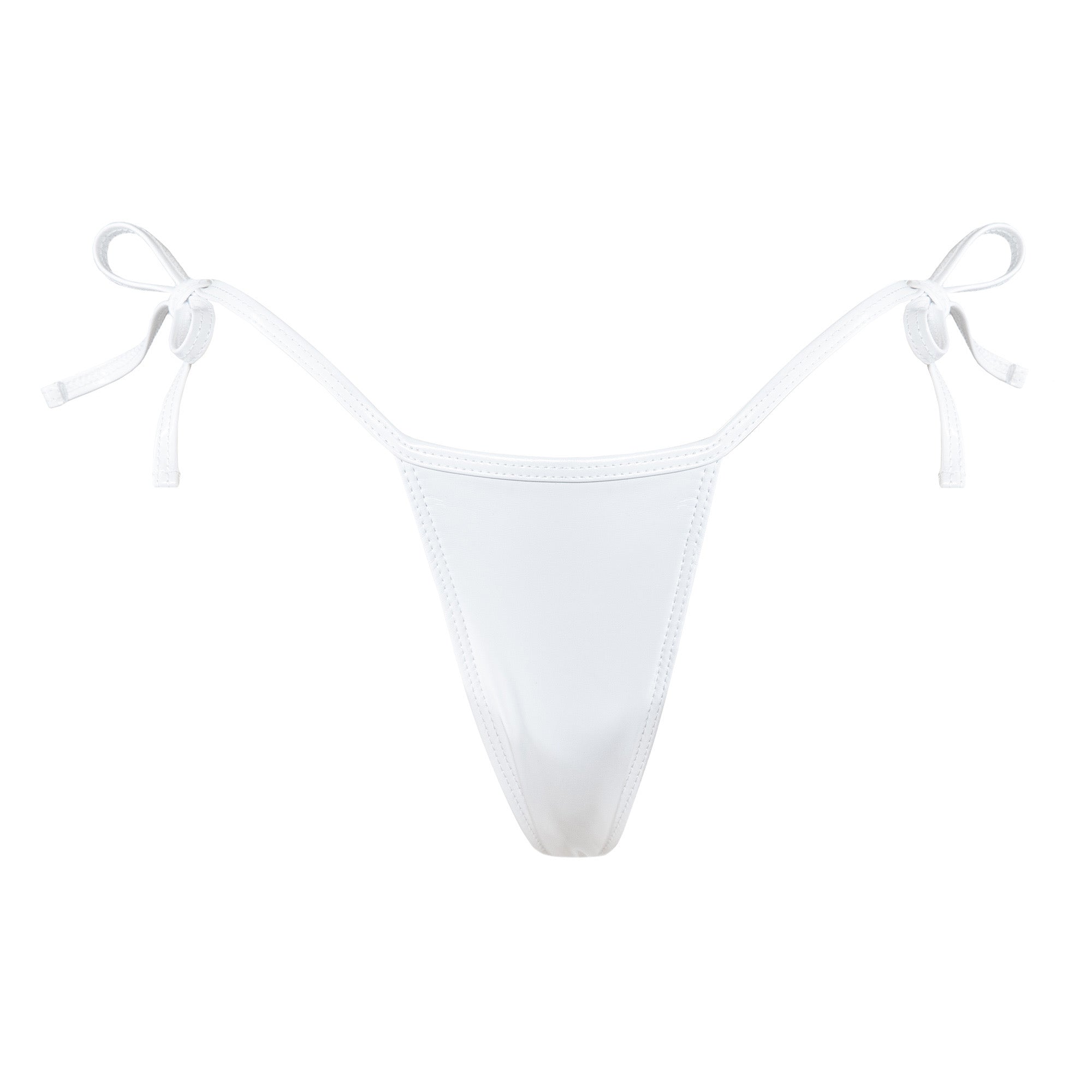 Thong Bottom — White Vinyl