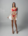 Bikini Print Dress - Red