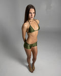 Triangle Top - Diamanté Olive Green