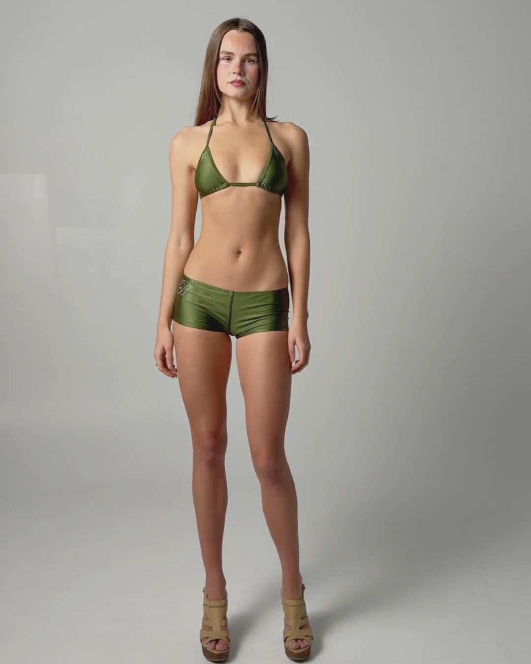 Shorts - Diamanté Olive Green