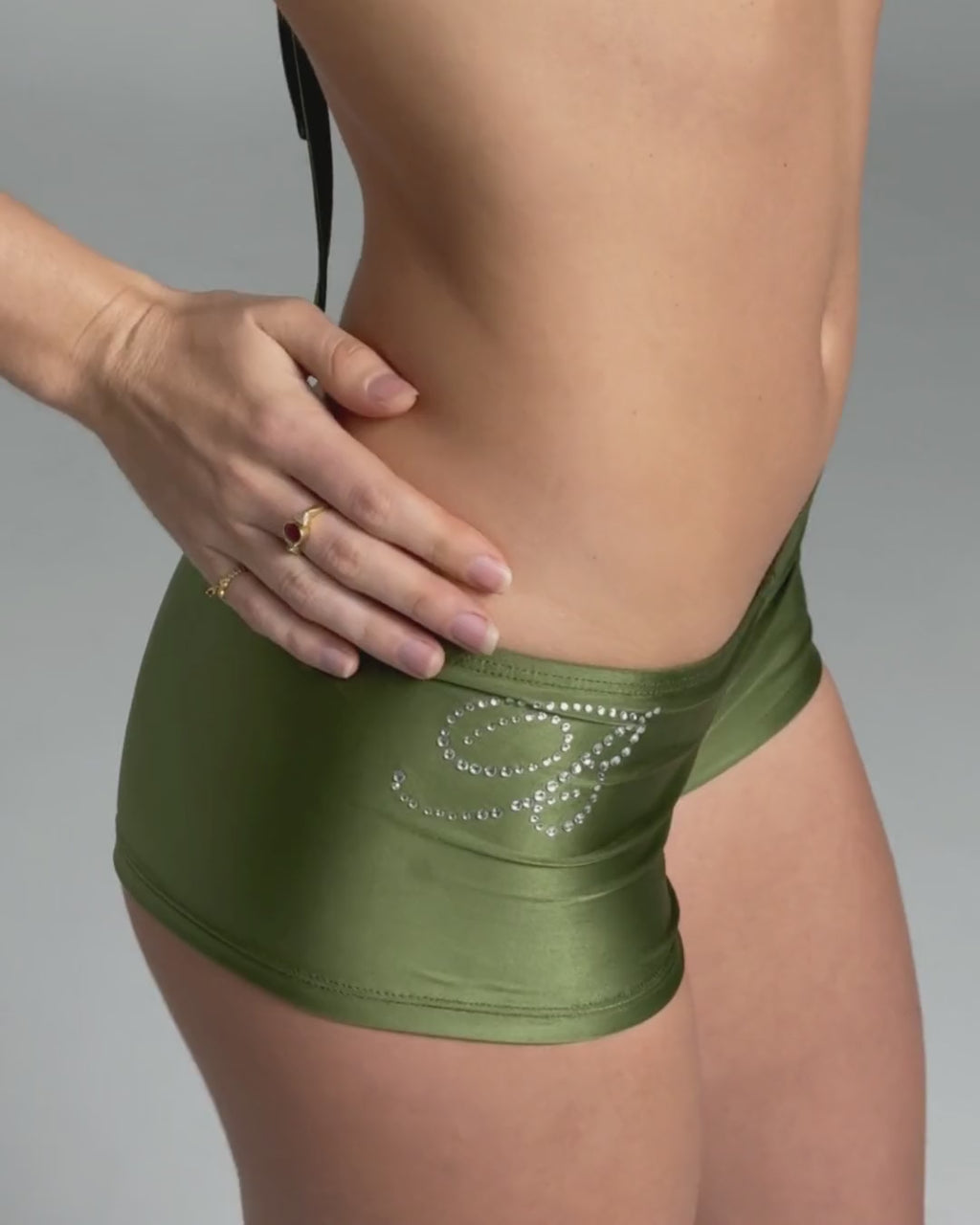 Shorts - Diamanté Olive Green